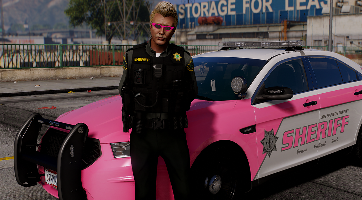 Los Santos and Blaine County Sheriff’s Departments unveil pink patrol cars for Breast Cancer Awareness Month