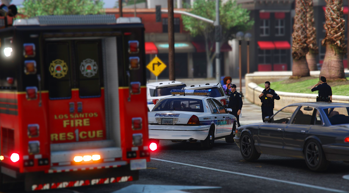 Los Santos police officer rescued by fire crews after becoming unresponsive in patrol car